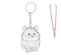 Piceioep Portable Hamster Furs Holders Keyring Visible Memory Storage Case Animal Hair Collector for Sentimental Decors Hamster Furs Memory Keyring