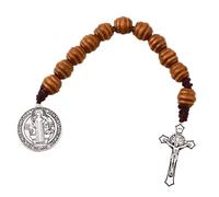 Piceioep Religious Devotion Rosary with Benedict Crucifix Medals Comfortable Grip Unisex Prayer Beads Portable Carry Accessory Devotional Rosary
