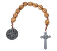 Piceioep Religious Devotion Rosary with Benedict Crucifix Medals Comfortable Grip Unisex Prayer Beads Portable Carry Accessory Devotional Rosary