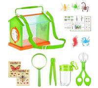 Piceioep Science Adventure Set for Children, Huntings Tools with Cage, Net Scooper, Learning Ages 4 and Up Butterfly Net Catcher