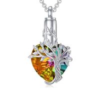 Piceioep Stainless Steel Ashes Necklace Featuring Entangled Tree Heart and Sealing Closure for Memorial Cremation Pendant Chain