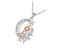 Piceioep Trees of Life Heart Moons Pendant Necklace Symbolic Present for Mother Birthday Christmas Jewelry Adjustable Chain Heart Moons Pendant Necklace Unique Crescents