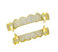 Piceioep Vampires Fangs Costume Teeth for Halloween Parties Sturdy Copper Accessory with Gold Silver Options Gold Silver Vampires Fangs