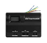 Piceioep Wall Thermostat Replacement Panel 8330D3351 with Heat Cool Off Settings, Auto on Fan Selection, LCD Display, and Black Housing for Trailer Cabins