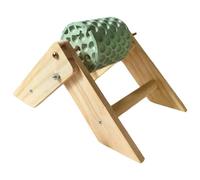 Piceioep Wooden Rotating Pet Chew Toy with Chewing Stone Grinding Toy for Parrots Beak Care and Small Pet Behavioral Enrichment Chicken Chewing