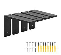 PICESA 4 Pack 6" x 4" L-Shaped Shelf Bracket, Die-Cast Shape, Vertical Angle, Heavy Duty Shelf Bracket, Premium Metal Alloy Shelf Bracket, Hardware of