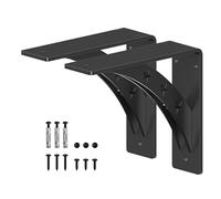 Picesa Heavy Duty Shelf Brackets, Max Load 900 LBS, Premium Alloy Metal, Matte Black, 9 inch x 8 inch, Set of 2