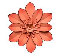 Picfarce Pink Metal Flower Wall Art Decor, 11“ Rustic Modern Floral Sculpture, Distressed Hanging Home Decoration Accent Artworks for Indoor Bedroom Living Room Office Outdoor Garden Patio