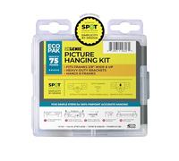 PicGenie 70-Piece Patented Zinc Picture Hanging Kit, Eco Pak, Hangs 8 Wooden Frames Up to 75 lbs, No Measuring Needed, Wall Picture Hangers with Tackle Box, Drywall Anchors, and Hardware