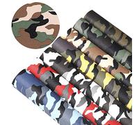 Picheng 7 Pieces Camouflage Faux Leather Sheets,Camouflage Blue PU Synthetic Leather Sheet for Earrings Bow Shoes DIY Craft Handmade Projects Hair Accessories Making 7 Pcs 8.2''x11.8''