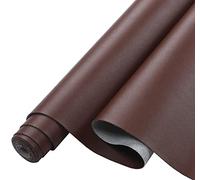 Picheng Smooth Solid Color Faux Leather Sheets 13.8"X53"(35cmX135cm),Soft Faux Leather Roll Very Suitable for Making Crafts,Leather Earrings, Bows,Sewing DIY Projects (Dark Brown)