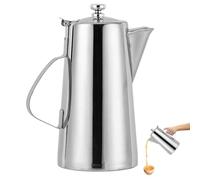 Pichet En Acier Inoxydable - 1.8L Argent Avec Poignée | Bouilloire À Eau De Grande Capacité Avec Couvercle, Pour Thé, Lait, Jus, Café, Eau Froide | Pichet Boisson | Maison, Hôtel, Restaurant, Bar