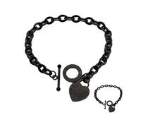 pichuxiu Heart Charm Bracelet Plated 18K Gold Bible Scripture Heart Bracelet for Women Her Link Chain Toggle Clasp Stainless Steel Silver 7.1 inches Graduation Season, 7.1 inch, Stainless Steel, no