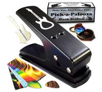 Pick-a-Palooza DIY Guitar Pick Punch with Leather Key Chain Pick Holder - Black
