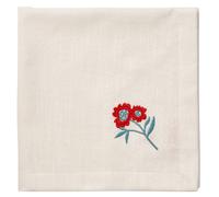 Pick a Poppy - Cottage Flower Linen Napkins 45x45 cm 4-pack, Red - Red