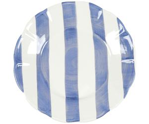 Pick a Poppy - Stripe Side Plate 22 cm, Blue - Blue