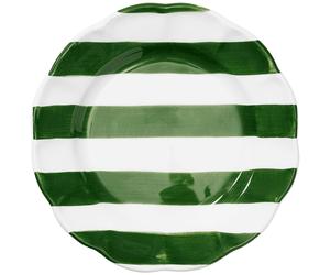 Pick a Poppy - Stripe Side Plate 22 cm, Green - Green