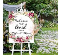 Pick A Seat Not A Side Sign Custom Wooden Welcome Sign Wedding Reception Sign Customized Vertical Rehearsal Dinner Welcome Board Bride Groom Marriage Reception Love Decor 20X16 Inch