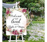 Pick A Seat Not A Side Sign Wood Wedding Sign Wedding Entrance Welcome to Our Wedding Custom Welcome to The Wedding of Ceremony Sign for Wedding 24X18 Inch