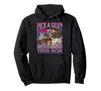Pick A Side? Funny Bisexual Lgbtq Cat Meme Bootleg Graphic Pullover Hoodie