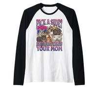 Pick A Side? Funny Bisexual Lgbtq Cat Meme Bootleg Graphic Raglan Baseball Tee