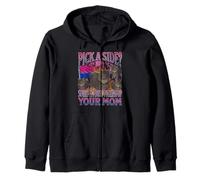 Pick A Side? Funny Bisexual Lgbtq Cat Meme Bootleg Graphic Zip Hoodie