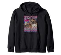 Pick A Side? Funny Bisexual Lgbtq Cat Meme Bootleg Graphic Zip Hoodie