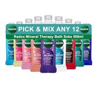 Pick and Mix Any 12 Radox Mineral Therapy Bath Soak with Nature Inspired Unique Blend of Herbs for Men and Women pH Skin Neutrally Blended for All Skin Types Body Cleanser, 500 ml