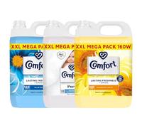 Pick and Mix Any 2 Comfort XXL Mega Pack Fabric Conditioner with 100 Days of Long-Lasting Fragrance and Softness Intense Liquid Fabric Softener 160 Washes, 5L