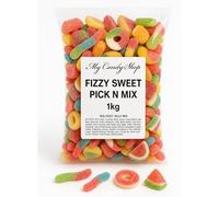 Pick and Mix Sweets Fizzy Candy - Bag of Sweets 1Kg Bulk Retro Treats - Sour, Fizzy, and Jelly Mix for Kids and Adults - Perfect for Sharing, Gifting, Parties 5 variations at random