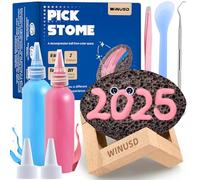 Pick and Peel Stone Kit, Skin Picking Fidget Toys, Picky Pad Stone, 2Pcs Pick Stone Kit for Anxiety Relief, Adult Fidget Toys, Picking Rock, Great Gift for Adults, Mother's Day White Elephant Gift