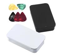 Pick Box for Guitar 2-Piece Metal Storage Organizer with Plectrums