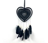 Pick & Choose Dream Catchers Hanging Room Decor Pride Kids Bedroom Feather (20.5 x 45cm Lace Heart Black)