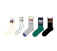 Pick Ferns in March Women's Funny Crew Socks | Solid Color Novelty Socks with 5 Unique Expressions (Sassy Smirk, Lovestruck, Tongue Out) | 68.2% Cotton Stretchy Socks for Women UK 3-9(5-Pack)