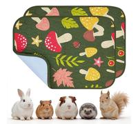 PICK FOR LIFE 2 Packs Guinea Pig Cage Liner, Quick Absorbent Guinea Pig Mats Washable Reusable Guinea Pig Pee Pads Waterproof Bedding With Anti-Slip Bottom for Small Animals, Rabbit, Hamster, 45x60CM