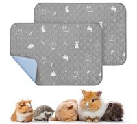PICK FOR LIFE 2 Packs Guinea Pig Cage Liners Washable Reusable Guinea Pig Pee Pad, Waterproof Fast Absorbent Guinea Pig Mat Non-Slip Bedding for Small Animal Chinchilla Rabbit Hamster Puppy 60x90 cm