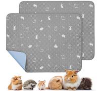 PICK FOR LIFE 2 Packs Guinea Pig Cage Liners Washable Reusable Guinea Pig Pee Pad, Waterproof Fast Absorbent Guinea Pig Mat Non-Slip Bedding for Small Animal Chinchilla Rabbit Hamster Puppy 90x120 cm
