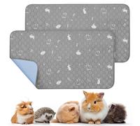 PICK FOR LIFE 2 Packs Guinea Pig Cage Liners - Washable Reusable Pee Pad, Waterproof Fast Absorbent Mat, Non-Slip Bedding for Small Animals
