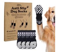 PICK FOR LIFE 2 Pairs Anti Slip Dog Socks Paws Stop Licking Paw Protectors Dog Slippers Boots Shoes for Puppy Hardwood Floors Indoor Walking (Black, M)