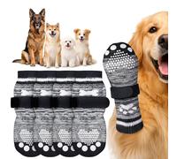 PICK FOR LIFE 2 Pairs Anti Slip Dog Socks with Grips for Injured Paws Durable Dog Socks Paws Stop Licking Scratching, Dog Paw Protectors for Senior Dogs Indoor Hardwood Floor Walking (Grey,XL)