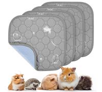 PICK FOR LIFE 4 Packs Guinea Pig Cage Liners Washable Reusable Guinea Pig Pee Pad, Waterproof Fast Absorbent Guinea Pig Mat Non-Slip Bedding for Small Animal Chinchilla Rabbit Hamster Puppy 30x30 cm