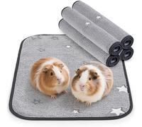 PICK FOR LIFE 4 PCS Guinea Pig Fleece Cage Liner Leakproof Guinea Pig Mats Pee Pads Washable Pet Blankets Soft Absorbent for Small Animal Rabbit Ferret Hamster Chinchillas Hedgehog Puppy, 40 x 60 cm