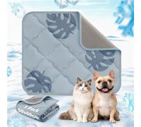PICK FOR LIFE Cooling Mat Dog 60 x 50 cm Washable, Self-Cooling Ice Silk Dog Mat for Summer, Cooling Blanket for Dogs and Cats in Dog Cage, Car, on the Sofa or Floor, Pet Cooling Pad, Grey