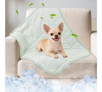 PICK FOR LIFE Dog Cooling Blanket Q-max>0.4 Dog Cat Summer Sofa Bed Cover Crate Cover Washable Pet blanket Double Side Cooling Fiber Lightweight Soft to Touch Dog Blanket Stay Cool,Green 56×71cm