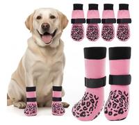 PICK FOR LIFE Dog Socks Paws Stop Licking 2 Pairs Anti-Slip Dog Shoes with Grippers DogBoots Prevent from Licking Paws for Senior Dogs on Hardwood Floor (Pink, XL)