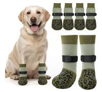 PICK FOR LIFE Dog Socks Paws Stop Licking 2 Pairs Dog Shoes with Grippers Anti-Slip Dog Boots Prevent from Licking Paws for Senior Dogs on Hardwood Floor (Green, XL)