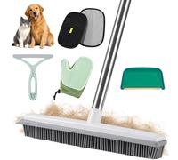 PICK FOR LIFE Pet Hair Removal Tool 5 in 1 Carpet Rake Kit for Couch Floor Mat Carpet Reusable Fur Broom Removal Tool, Magic Brush and Pet Hair Removal Glove for Carpets Rugs and Mats