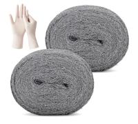 PICK FOR LIFE Steel Wool Mice Blocker 2 Pack Coarse Wire Wool Mice for Cleaning Rodent Control Gap Hole Filler Keep Rodent Rat Insect Pest out for Attic Garden Kitchen Garage with Gloves(3m/Roll)