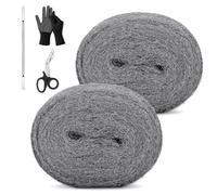PICK FOR LIFE Steel Wool Mice Blocker 2 Pack DIY Kit Wire Wool Hole Filler | 3m/Roll with Gloves Scissors Pry bar, Wire Wool for Cleaning, Rodent Control, Stop Mouse Insect Pest for Attic Kitchen Garage