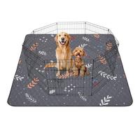 PICK FOR LIFE Washable Pee Pads for Dogs 2 Pack Washable Puppy Pads Absorbent Reusable Whelping Pads Non-Slip Dog Mat with Plant Print for Floor Protector Potty Training Grey 122x122cm